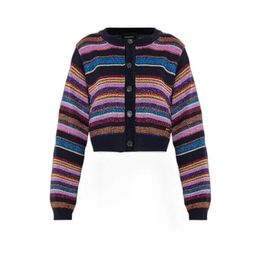 Dsquared2 Striped Button Up Crewneck Cardigan