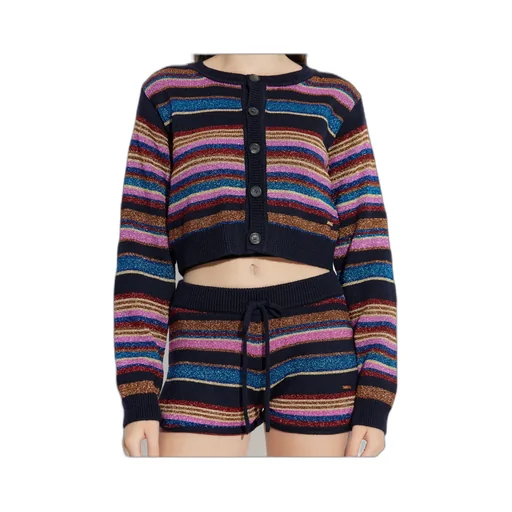 Dsquared2 Striped Button Up Crewneck Cardigan