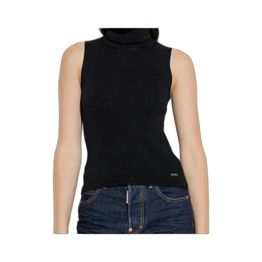 Dsquared2 High-Neck Ribbed-Knit Sleeveless Top