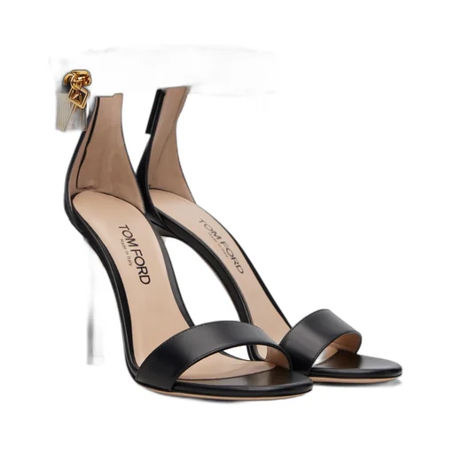 Leather Buckle High-Heeled Sandals