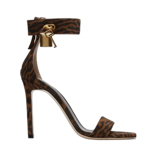 Leopard Print High-Heeled Sandals