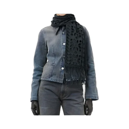 Cut-Out Fringe Scarf