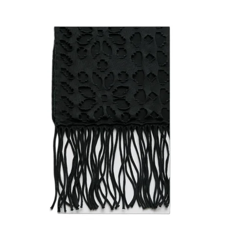 Cut-Out Fringe Scarf