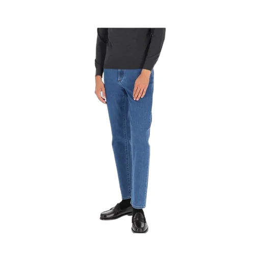 Zegna Logo Patch Straight Leg Jeans