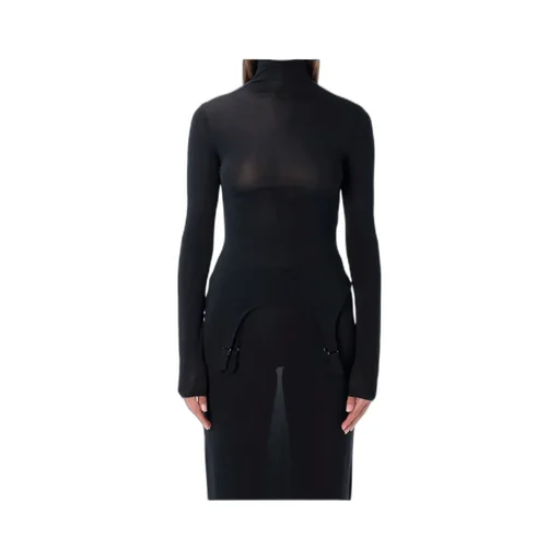 Jean Paul Gaultier Long-Sleeve High-Neck Body With Lingerie Details