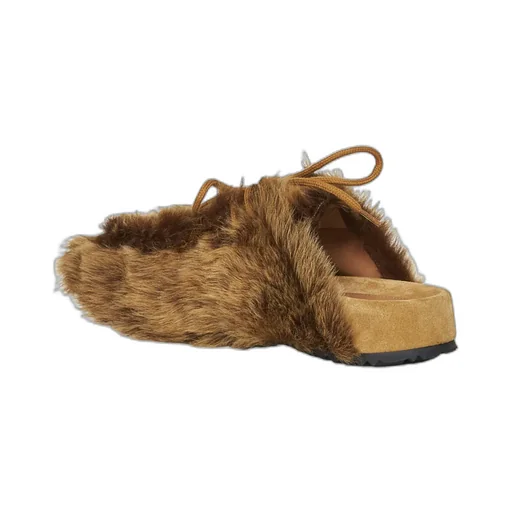 Dries Van Noten Lace-Up Fluffy Sandals