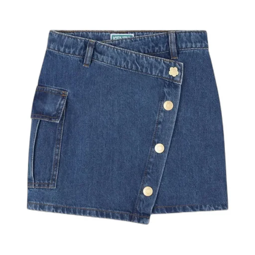 Asymmetric Denim Skirt