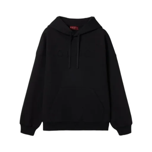 Gucci Logo Embroidered Jersey Hoodie