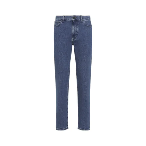 Zegna Logo Patch Straight-Leg Jeans