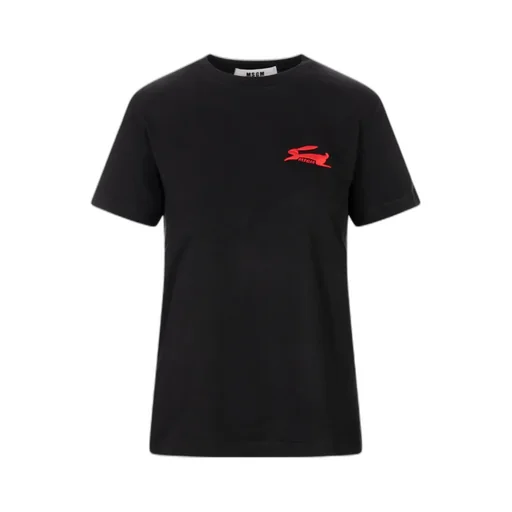 Msgm 3D Follow The Rabbit Embroidery T-Shirt