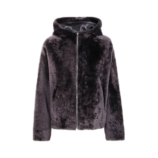 Hooded Lamb-Fur Jacket