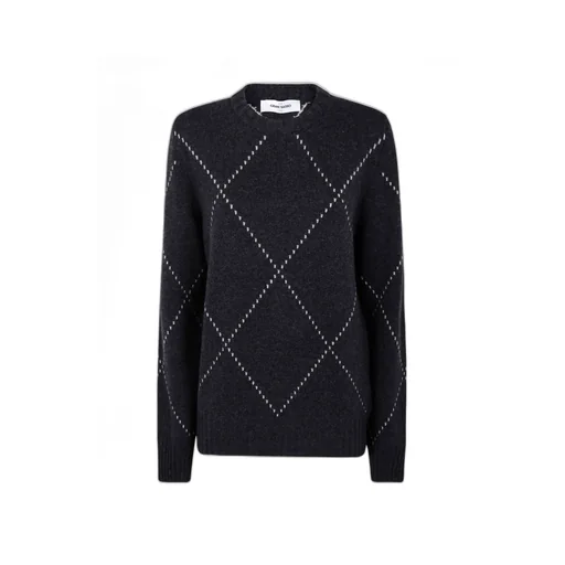 Diamond-Pattern Wool Sweater