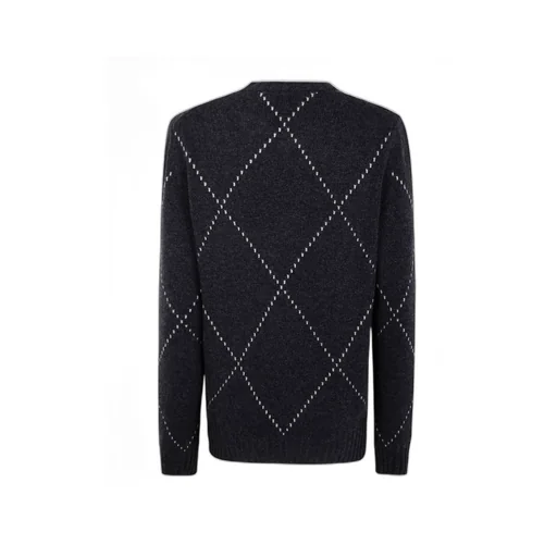 Diamond-Pattern Wool Sweater