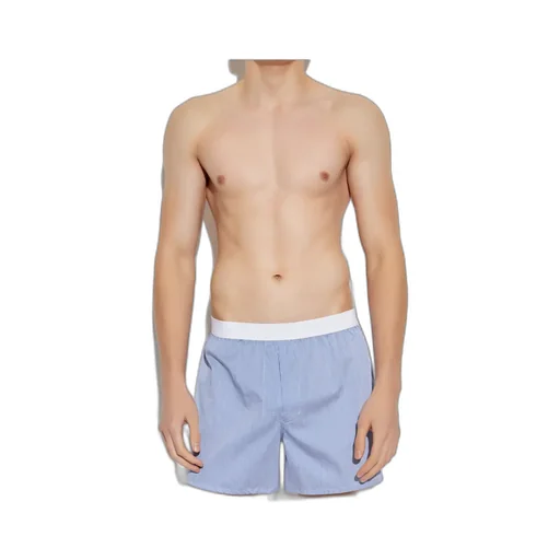 Striped-Pattern Cotton Boxer Shorts