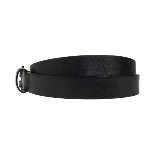 Wide-Buckle Leather Belt
