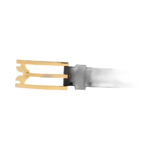 Wide-Buckle Leather Belt