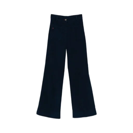 Victoria Beckham Blue Corduroy Trousers