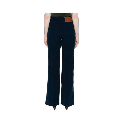 Victoria Beckham Blue Corduroy Trousers