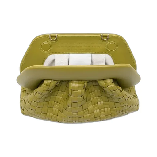 Woven Gathered-Detail Clutch