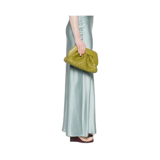 Woven Gathered-Detail Clutch