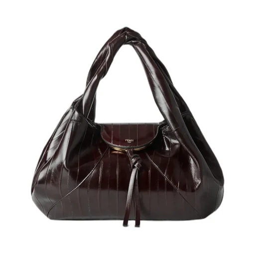 Brown Inlaid Hagfish Leather Bag