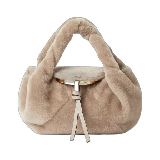Beige Shearling Bag