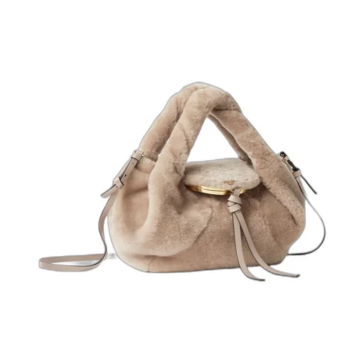 Beige Shearling Bag