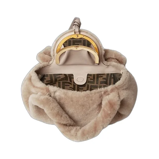 Beige Shearling Bag