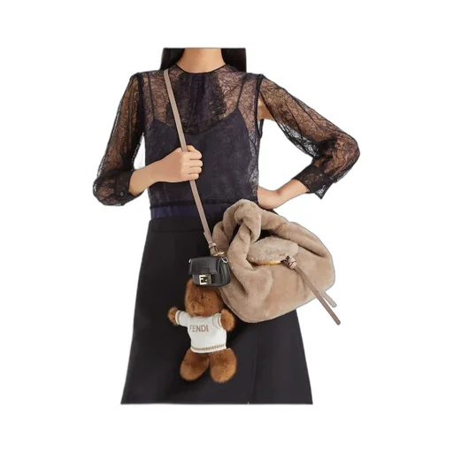 Beige Shearling Bag