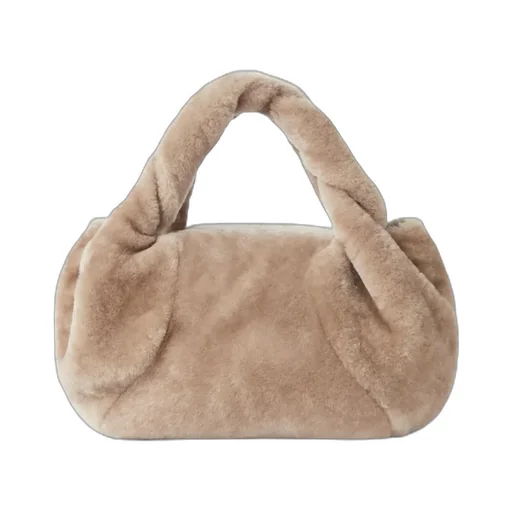 Beige Shearling Bag