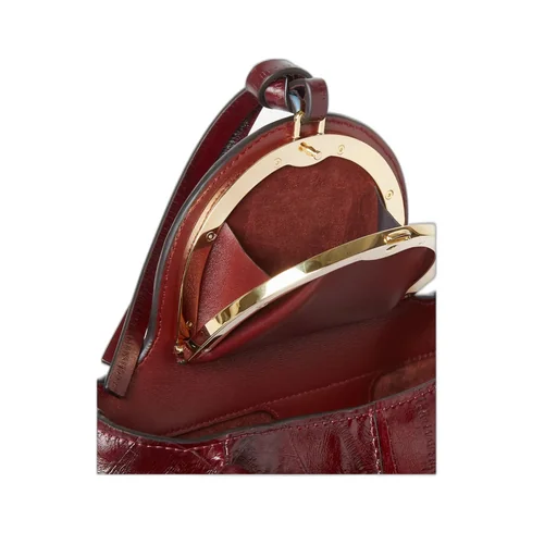 Burgundy Inlaid Hagfish Leather Bag