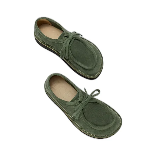 Lace-Up Suede Derby Shoes