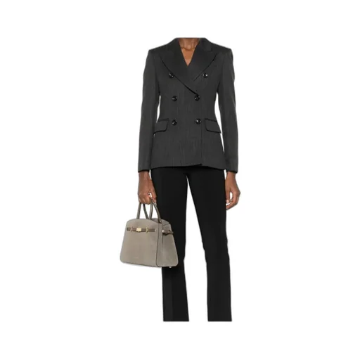 Pinstripe Double-Breasted Blazer