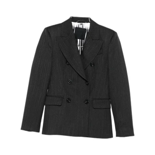 Pinstripe Double-Breasted Blazer