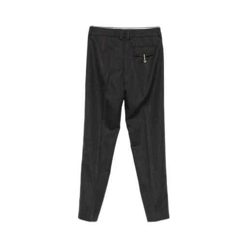 Pinstripe Straight-Leg Trousers