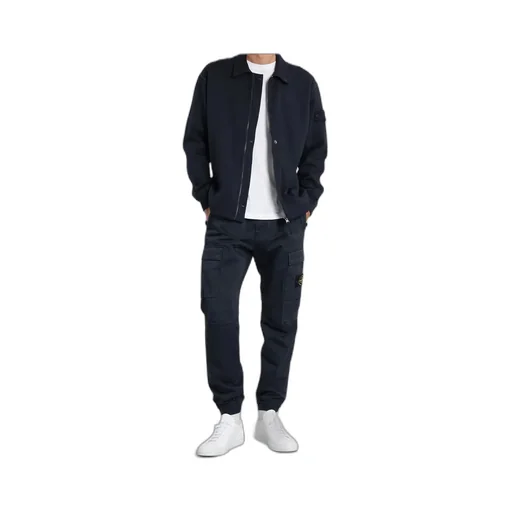 Stone Island Logo Patch Zip-Up Sweatshirt