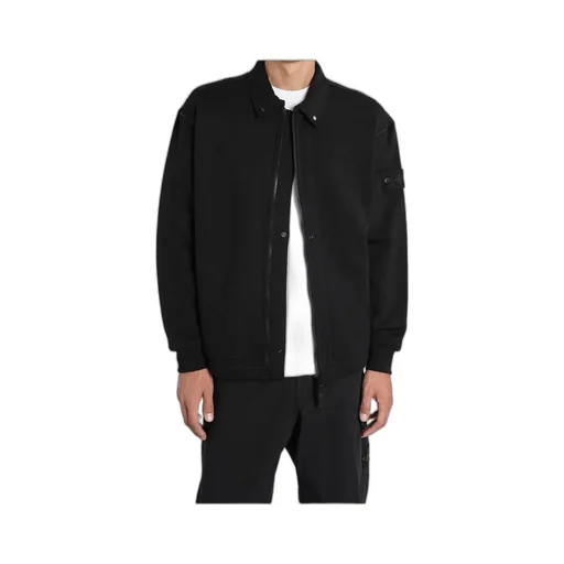 Stone Island Logo Patch Zip-Up Sweatshirt