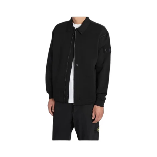 Stone Island Logo Patch Zip-Up Sweatshirt