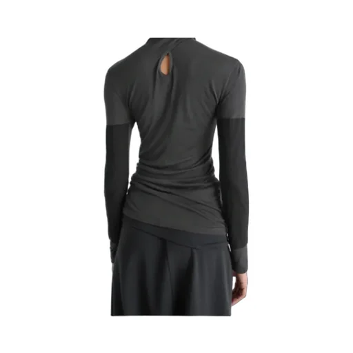 Neck-Tie Long-Sleeve Top
