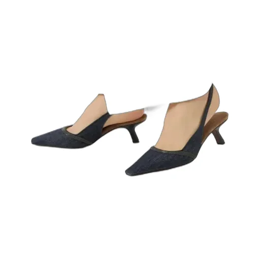 Brunello Cucinelli Slingback Pointed-Toe Pumps