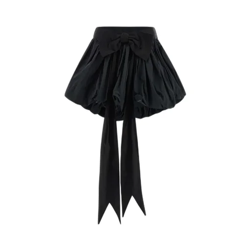 Bow-Detailed Ruffled Mini Skirt