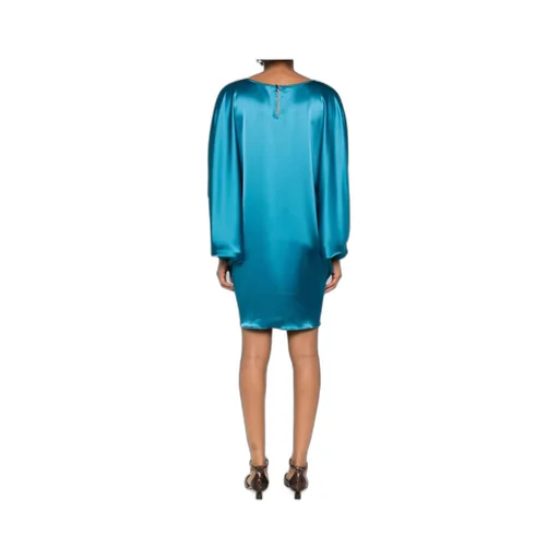 Crew-Neck Puff-Sleeve Mini Dress