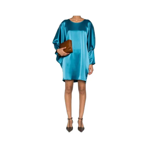 Crew-Neck Puff-Sleeve Mini Dress
