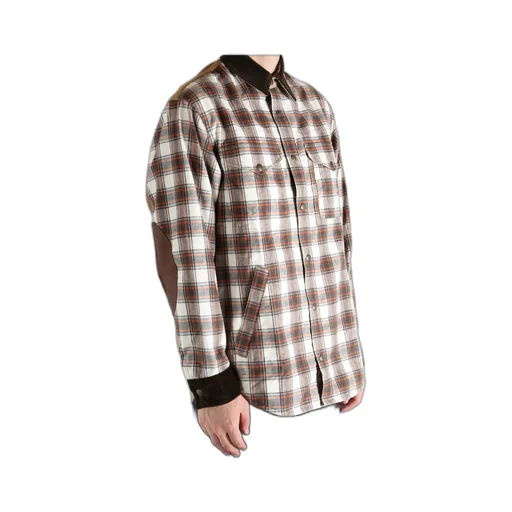 Checked Corduroy-Panel Shirt