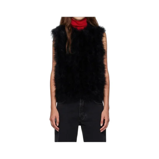 Cropped Feather Vest
