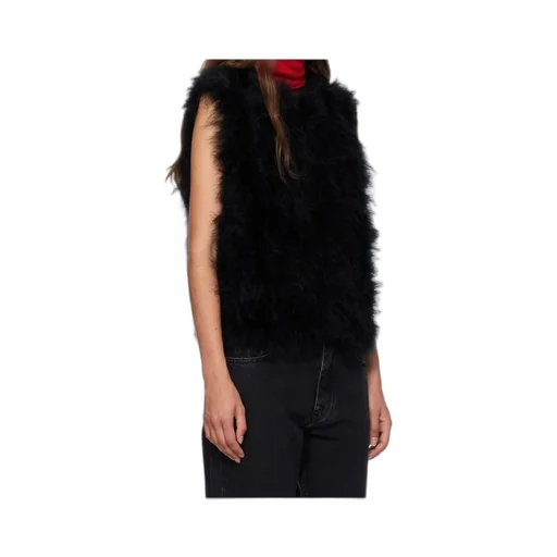 Cropped Feather Vest