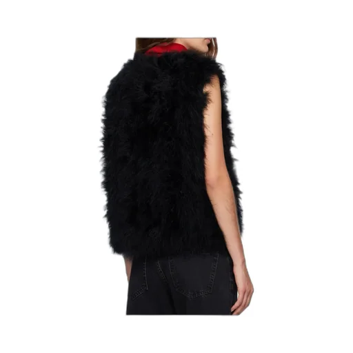 Cropped Feather Vest