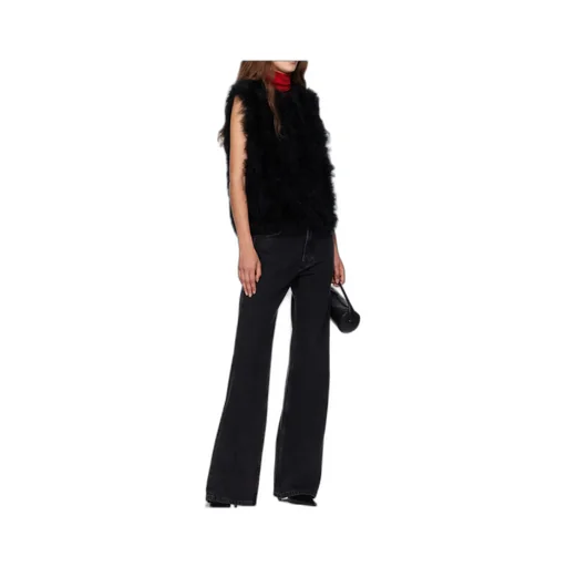 Cropped Feather Vest