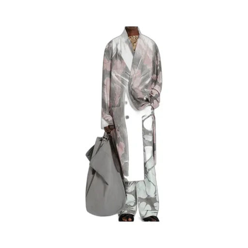 Printed Double-Breasted Coat