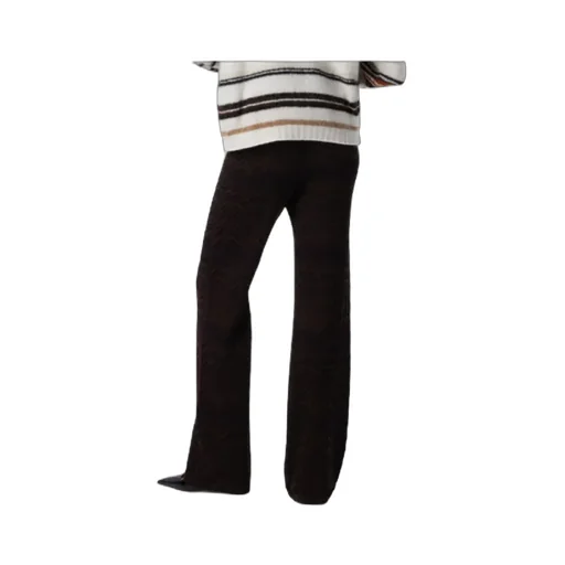 Zigzag-Pattern Flared Trousers